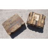 A WWII German ammunition box stencilled 'B Luftdichter Patronenkasten', 49cms wide; together with