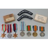 A family group of WWI and WWII medals to include WWI pair named to 241601 PTE. A. Jackson SOM.L.I