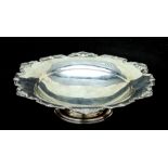 A Victorian style shaped circular silver footed bowl, Sheffield 1939, weight 308g, 25cms diameter.