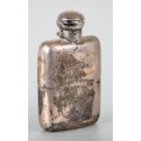A silver hip flask, Birmingham 1907, with later inscription, weight 168g, 12.5cms high.Condition