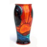 An Anita Harris Studio Pottery baluster vase decorated in an abstract pattern, signed to base, 18cms