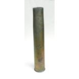 A large brass artillery shell case / stick stand. Standing 70cms (27.5ins) high by 13cms (5.