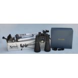 A pair of Viper 30x70 field binoculars; together with a Kenlock 3000 three-section camera tripod (