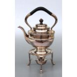 A late Victorian silver spirit kettle on stand, Sheffield 1899, weight 962g.Condition Reportsplit to