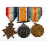 A WWI Royal Navy medal trio awarded to 'P Denford L.TEL.R.N no. J15243'.