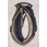 A heavy horse leather collar, 50cms wide.