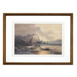 H Turner (late 19th century school) - Fishermen on the Shoreline - signed lower left, watercolour,