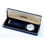 A 9ct gold cased Avia Incabloc 25 jewel automatic wristwatch, in original box.