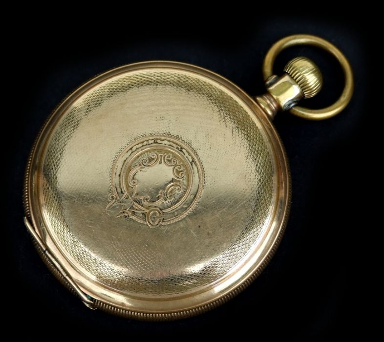 An Elgin gold plated Hunter pocket watch, the white dial with Roman numerals and subsidiary - Image 2 of 2