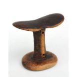 An African tribal wooden head rest, carved from a single piece of wood, possibly Cameroon, 16cms