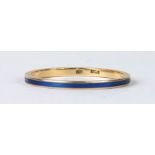 An antique blue enamel on gold mourning ring, approx UK size 'M'.Condition Reporttest as gold,