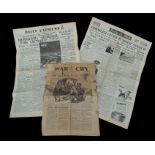 Three WW2 newspapers including 1941 War Cry A/F, 1944 Daily Mail and 1944 Daily Express