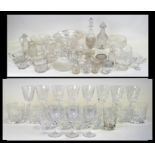 A quantity of assorted cut glass items to include a set of eight whisky tumblers with hobnail cut
