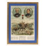 Boer War interest. A Frisby's Boots advertising colour lithograph calendar poster for 1901,