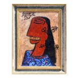 In the manner of Souza - Stylised Head & Shoulder Portrait of a Lady - singed & dated '59 upper