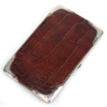 An Edward VII crocodile leather & silver wallet, London 1910, and makers marks for Francis
