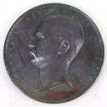 Greek interest - a large heavy bronze medallion by George Adams struck to commemorate the visit of