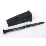 Jerome Paris Bouville class 'B' two-piece clarinet, cased.