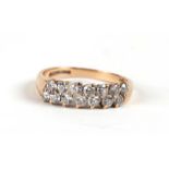 A 9ct gold dress ring, weight, 2.1g, approx UK size 'L'.