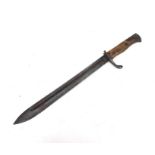 A WW1 Imperial German Butcher bayonet. Makers mark to ricasso SIMSON & Co. SUHL. Blade length