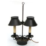 A rise-and-fall Victorian style table lamp, 45cms high.