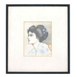 D Pritchard - Portrait of a European Lady in Japanese Style Dress - watercolour, signed & dated '2.