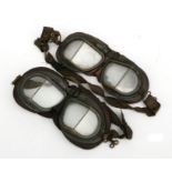 Two pairs of British WWII RAF flying goggles (2).