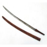 An Omani Katana sword in leather scabbard, 98cms long.