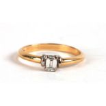 An 18ct gold and diamond solitaire ring, weight 3.9g, approx UK size 'U'.