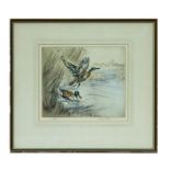 Henry Wilkinson RE ARCA (1921-2011) - Two Ducks in a Countryside River Setting - limited edition