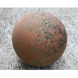 A terracotta garden sphere, approx 25cms diameter.
