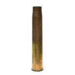 A WW2 brass shell case / stick stand, marked to the base 3.7" GUN 1942. Height 67.5cms (26.625ins)