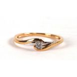 A 9ct gold diamond solitaire ring, weight 1.5g, approx UK size 'O'.