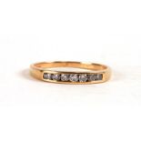 An 18ct gold and diamond half-hoop ring, weight 2.75g, approx UK size 'S'.