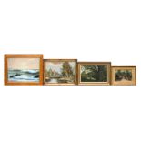 B J Wright - Seascape - oil on board, signed & dated 1984 lower right, framed, 43 by 30cms; together