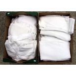 Two boxes of assorted linen sheets