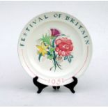 A Poole Pottery Festival of Britain (1951) commemorative plate, 26cms diameter.Condition