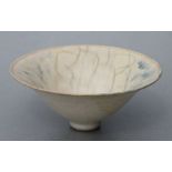 A Studio pottery bowl in the manner of Lucie Rie, 17cms diameter.