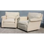A pair of Duresta armchairs, upholstered in calico (2).