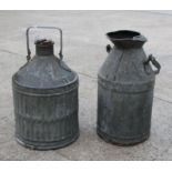 A 1930's Regent Oil Company Ltd five-gallon galvanised petrol can with carrying handle and screw
