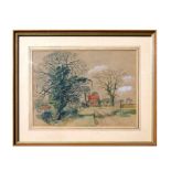 George Tuckwell NDD FRSA - Near Stapleford, Tawney - signed lower right, watercolour, framed &