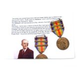 A WWI USA Victory Medal with Defensive Sector & St Mihiel clasps awarded to Raymond L Harris with