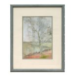 William Christian Symons MS - Landscape with Tree in the Foreground - watercolour, signed lower