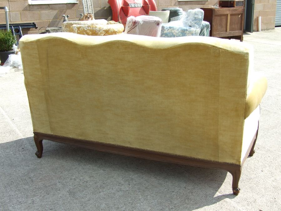 A French upholstered three-seater sofa. - Image 2 of 3