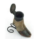 Taxidermy - A deer foot ink well 13cms (5.125ins) high overall