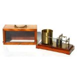 A Richard Freres, Paris, mahogany cased lacquered brass barograph, numbered 26148.