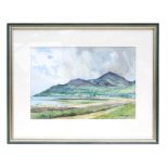 R MacDonald Ross - The Beach, Newcastle, County Down, Slieve Donard in the Background - watercolour,