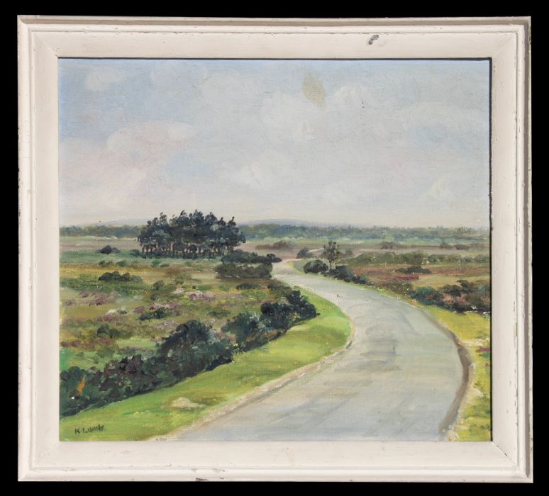 K Lamb - Moorland Landscape - oil on canvas, signed lower left, framed, 40 by 35cms.