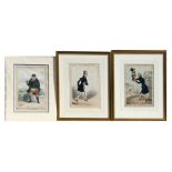 William Heath (1795-1840) - three 19th century hand coloured etching caricatures published by Thomas