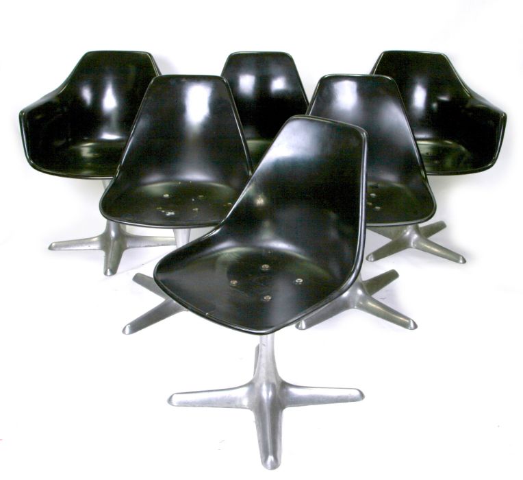 A mid 20th century Arkana Tulip dining table and six chairs, designed by Maurice Burke, the circular - Image 3 of 3